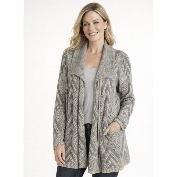 Soft Surroundings Sweaters - Soft Surroundings Size 3X Penrose Cardigan Sweater Cable Knit NWT